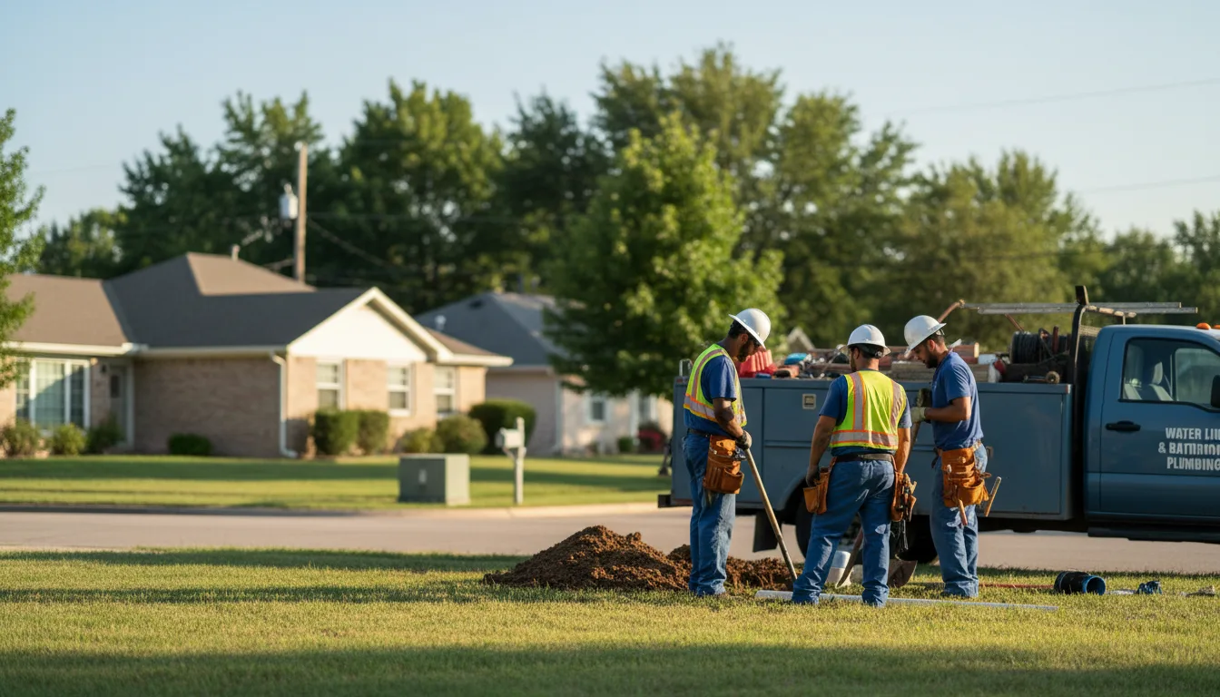 Residential water line and bathroom plumbing service in Novice, TX